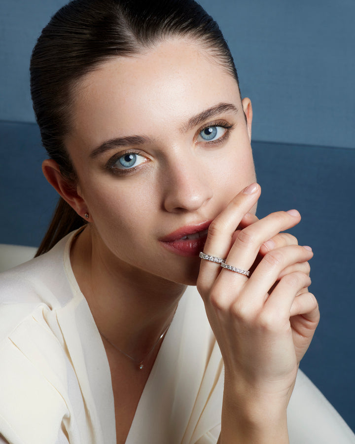 Bague Comète en or blanc 750‰ et diamants ANB2682