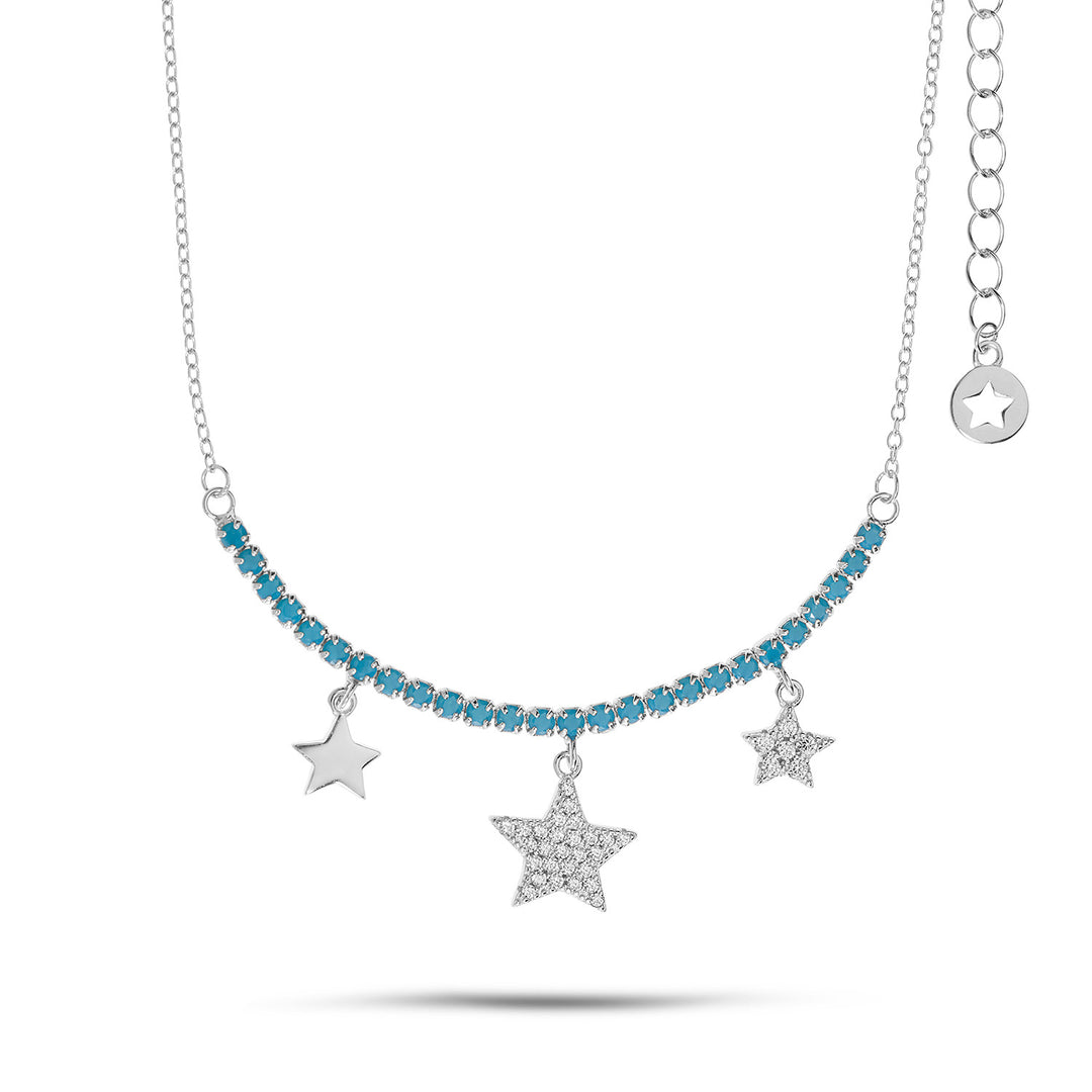 Collier ras du cou Comete Tennis en Silver Star GLA257