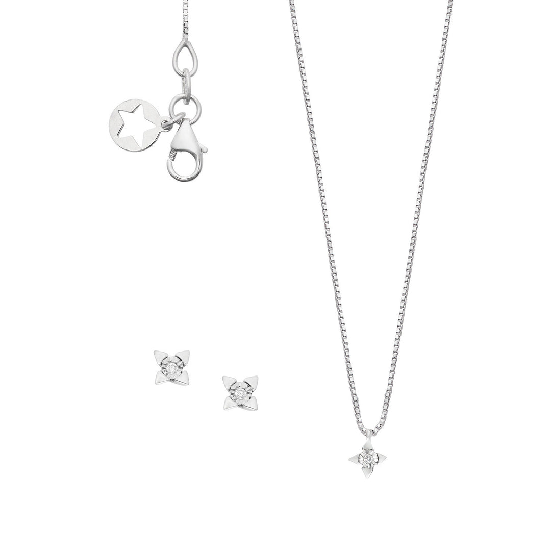 Comete Orecchini e collana in Oro 375‰ e Diamanti bianchi KIT14001000