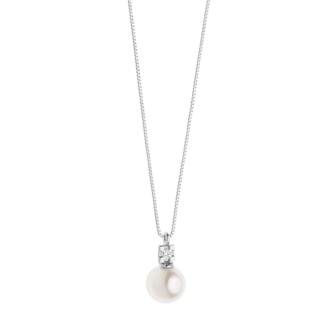 Comete Light Point Necklace Pearl Gold and Diamond GLP566