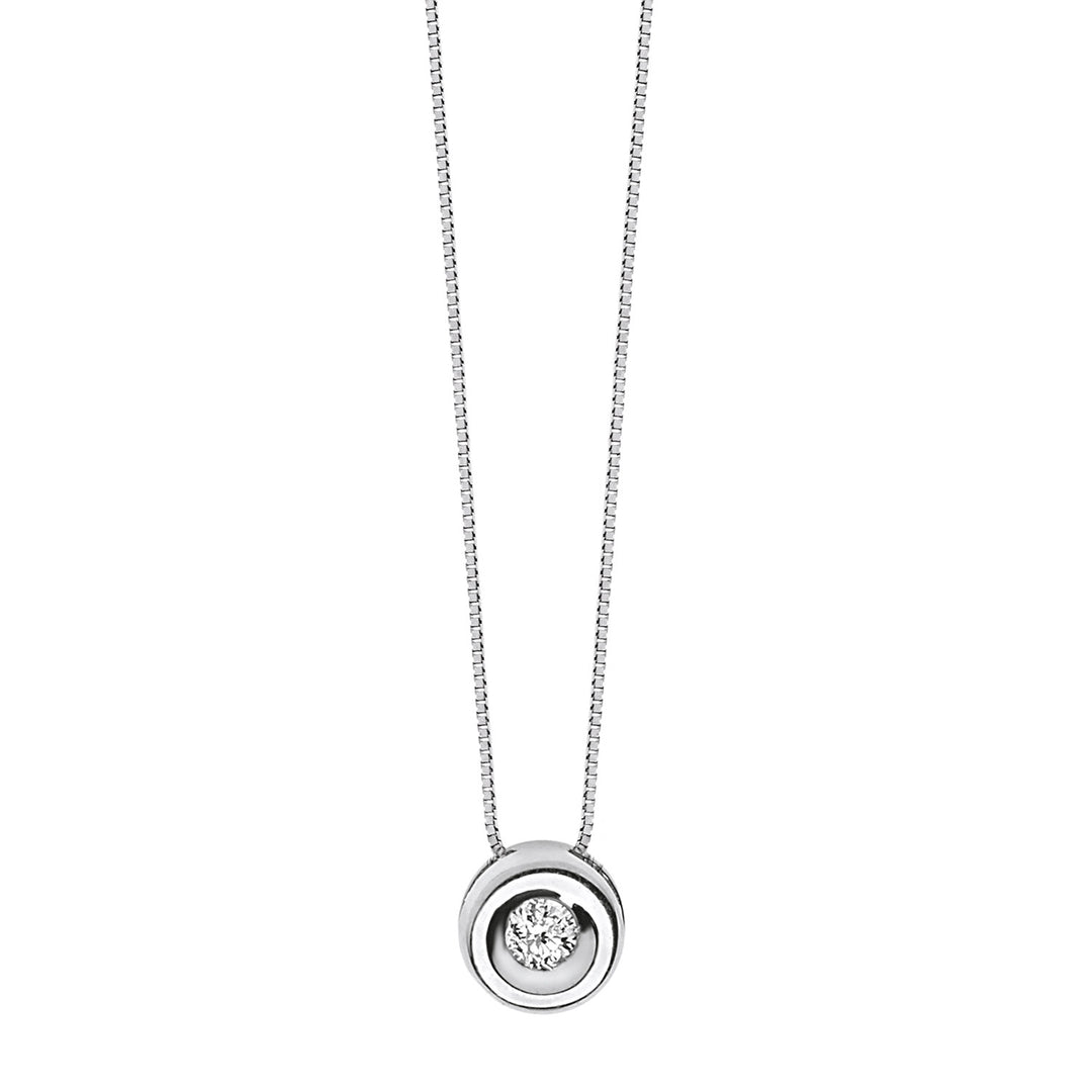Comete Necklace Round light point in Gold and Diamond GLB1417