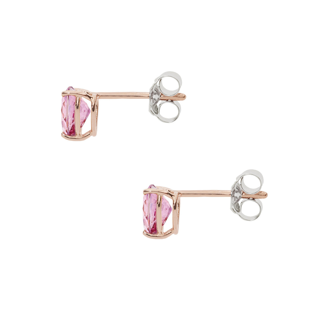 Comete Earrings in Rose Gold and Pink Topaz Heart ORB1015