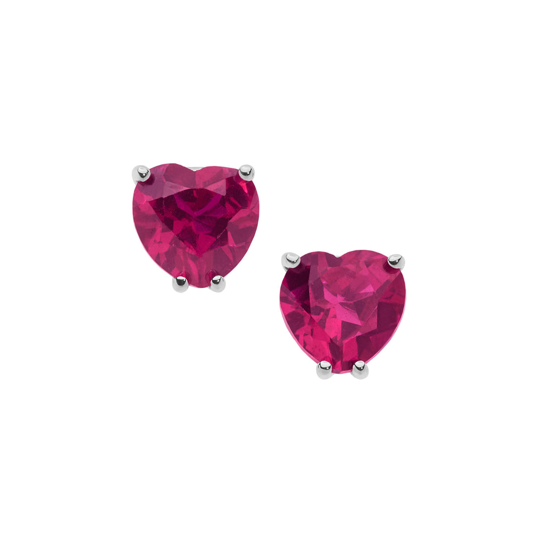 Comete Earrings in Gold and Rubies Heart ORB918