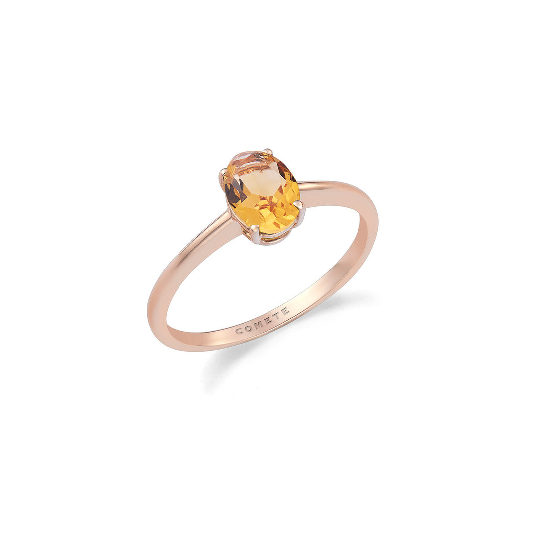 Comete Ring in 750‰ rose gold and oval Citrine ANB2699