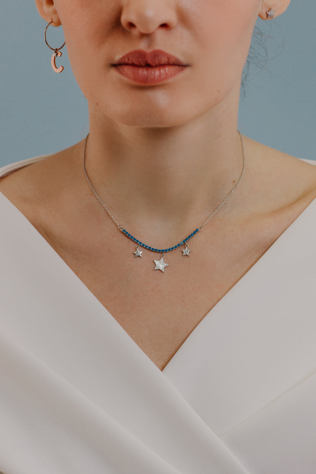 Collier ras du cou Comete Tennis en Silver Star GLA257