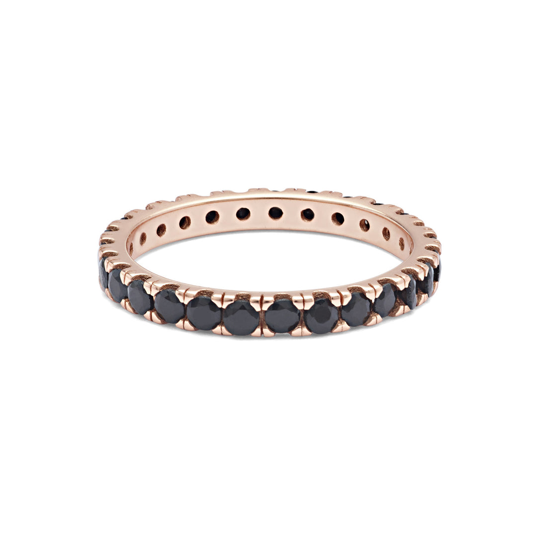 Comete Ring in Silver and black zircons UAN123S