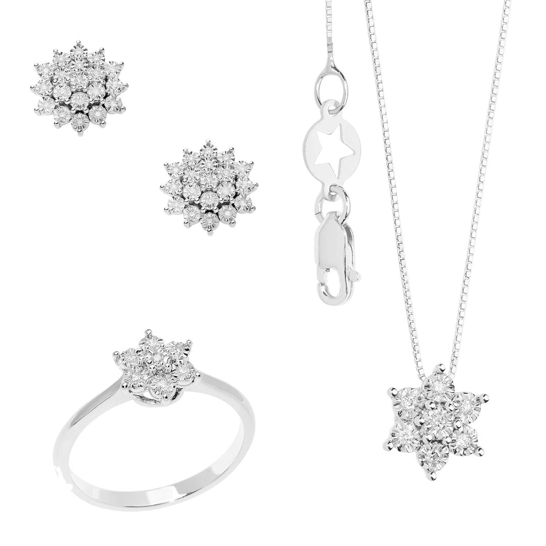 Collar, Anillo y Pendientes Comete en Oro y Diamantes Moments KIT162926651080