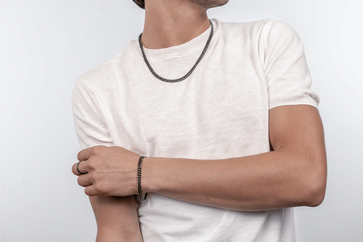 Pulsera Comete de plata rutenio 925 ‰, acero PVD negro, circonitas negras UBR1291M20