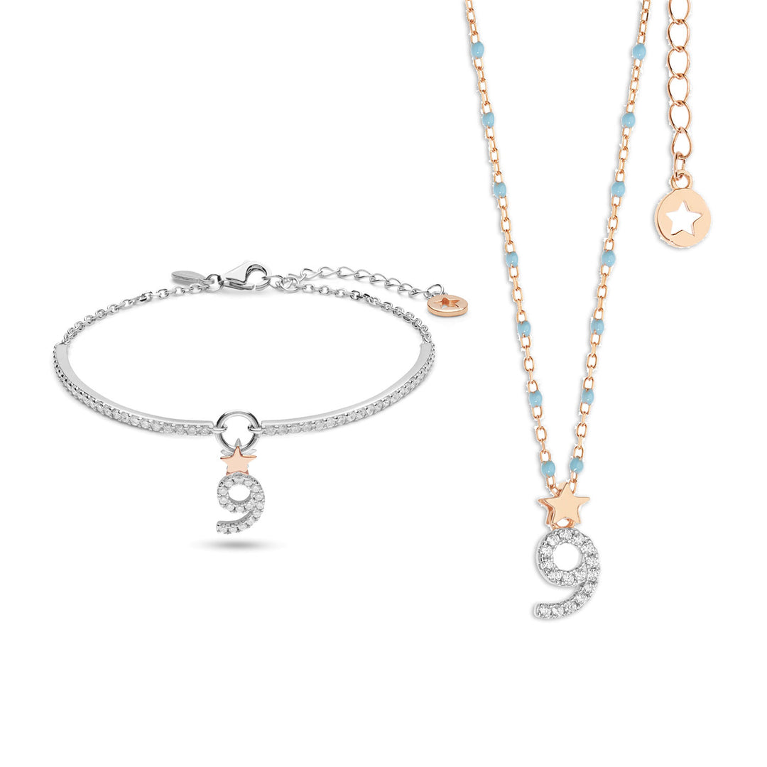 Comete Necklace and bracelet in Silver number 9 KIT207211