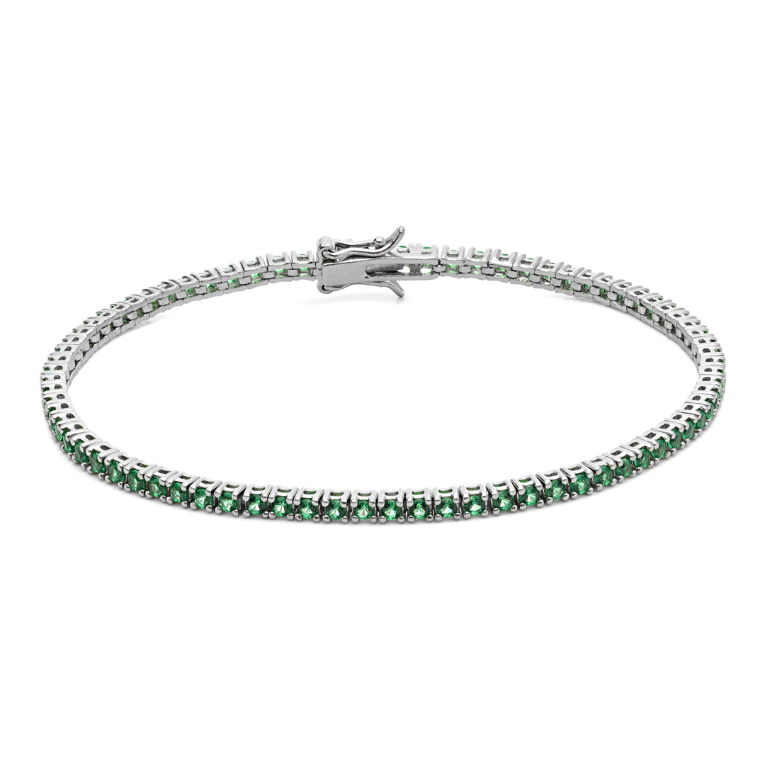 Comete Tennis in Silver with Green Zircons UBR996M20