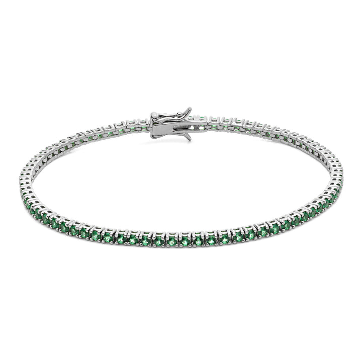 Comete Tennis in Silver with Green Zircons UBR996M20