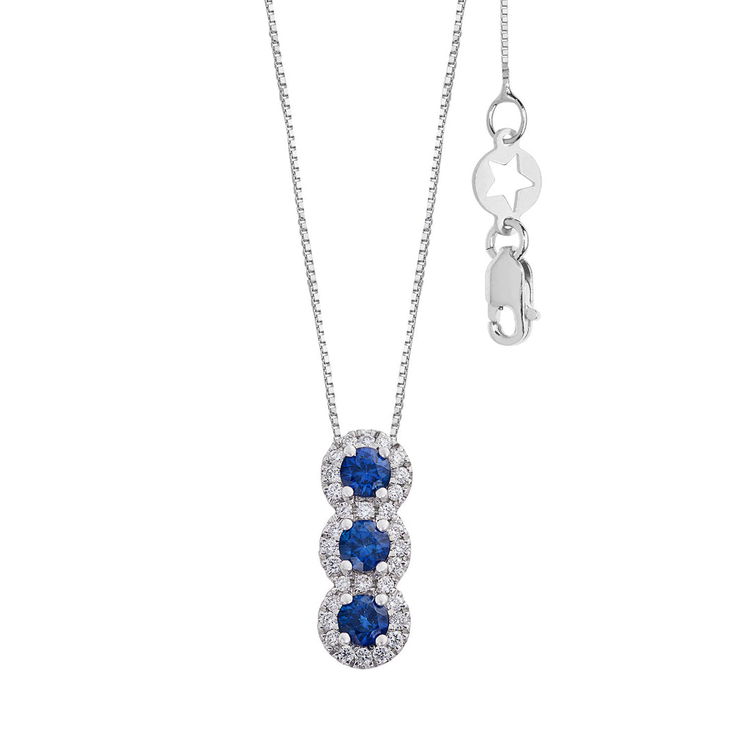 Collier Comete Trilogy avec saphirs en or et diamants blancs GLB1694
