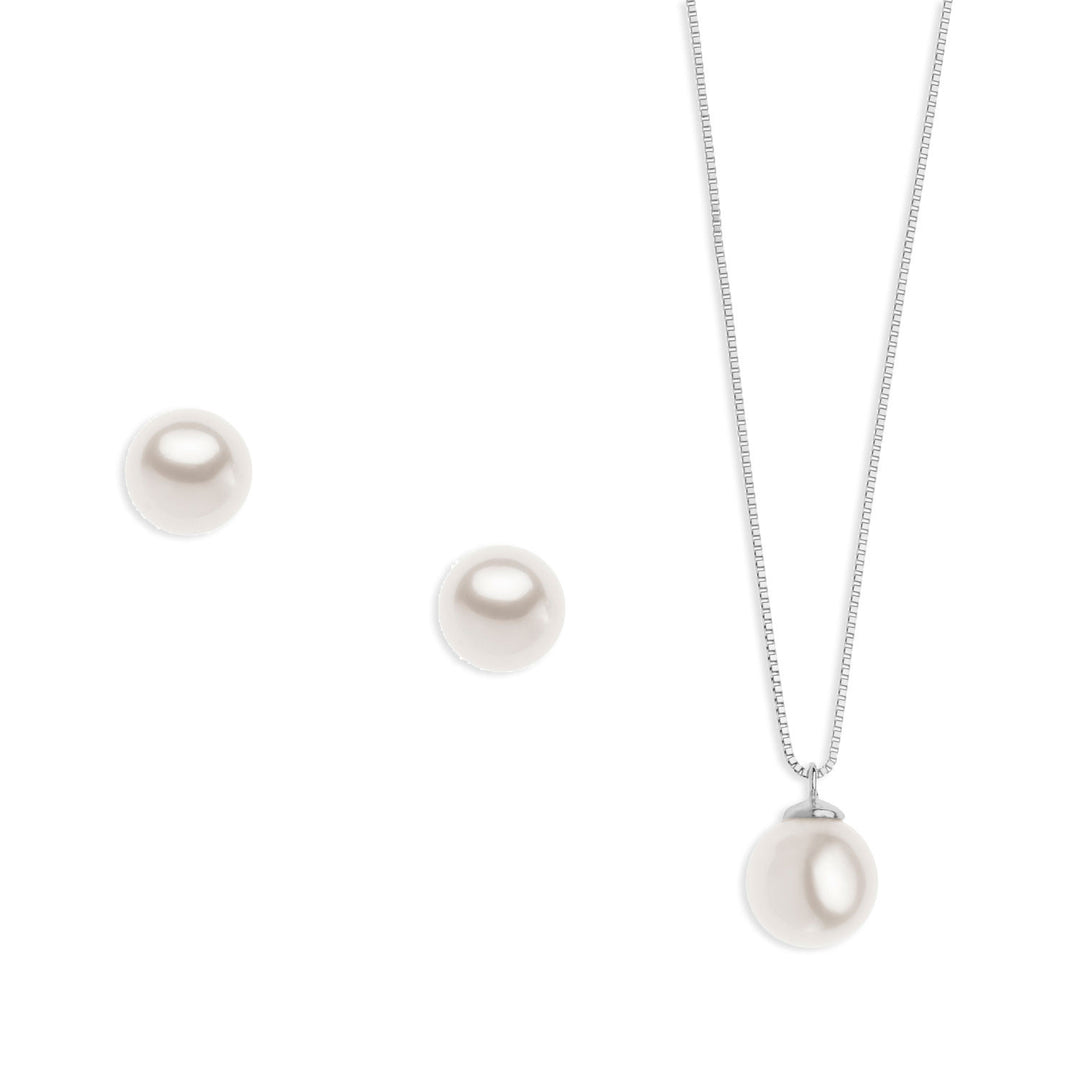 Comete Necklace and Earrings with Pearl in Gold KIT565697