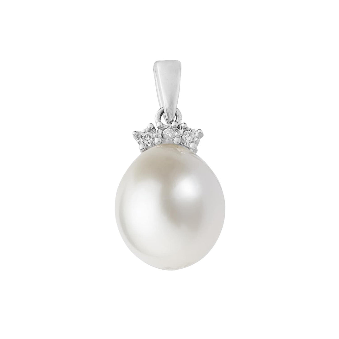 Comete Pendant in 750‰ white gold, white diamonds, drop pearl COP271