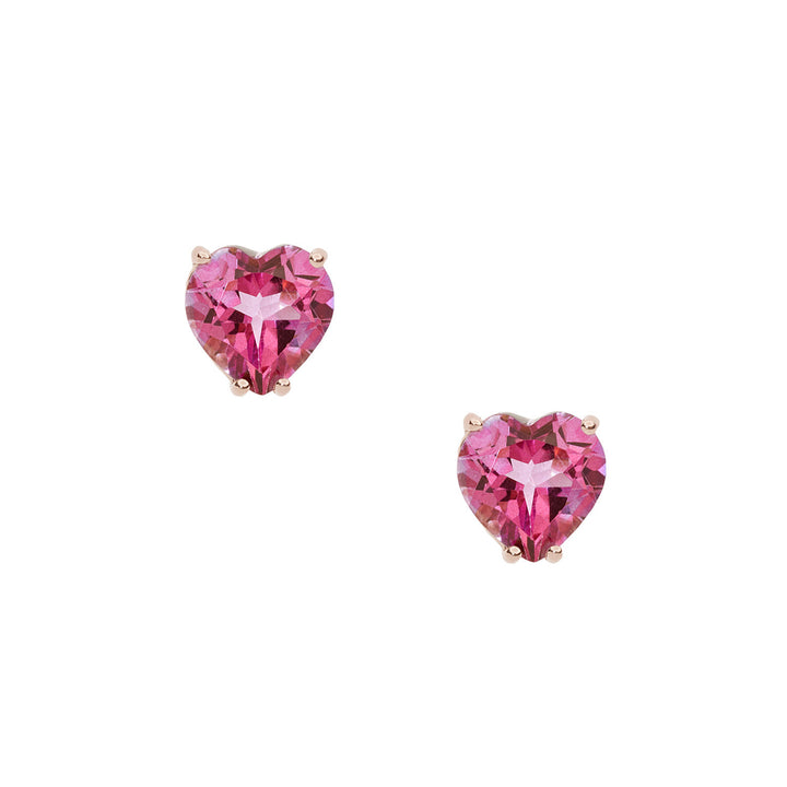 Comete Earrings in Rose Gold and Pink Topaz Heart ORB1015
