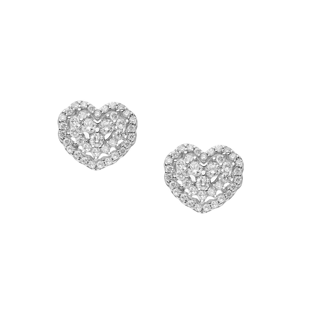 Comete Heart Earrings in Gold and Diamonds ORB943