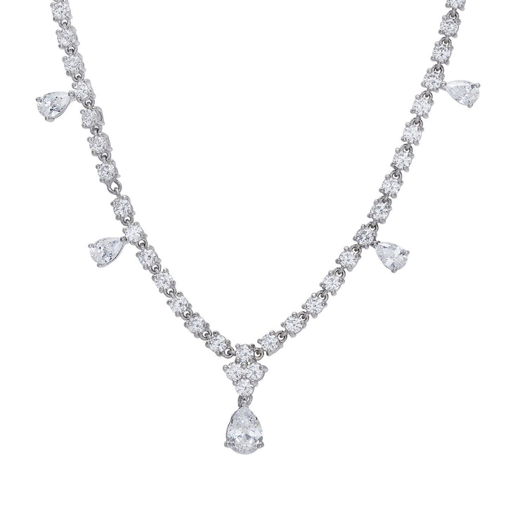 Collier Comète en Argent 925‰ et Zircons blancs en forme de larme GLA267