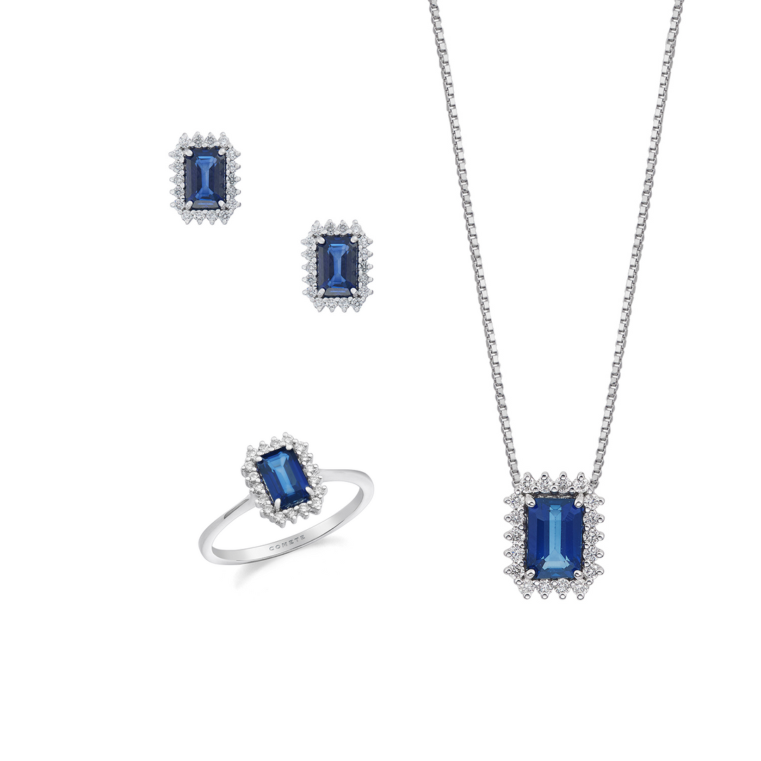 Comete Collier, bague et boucles d&