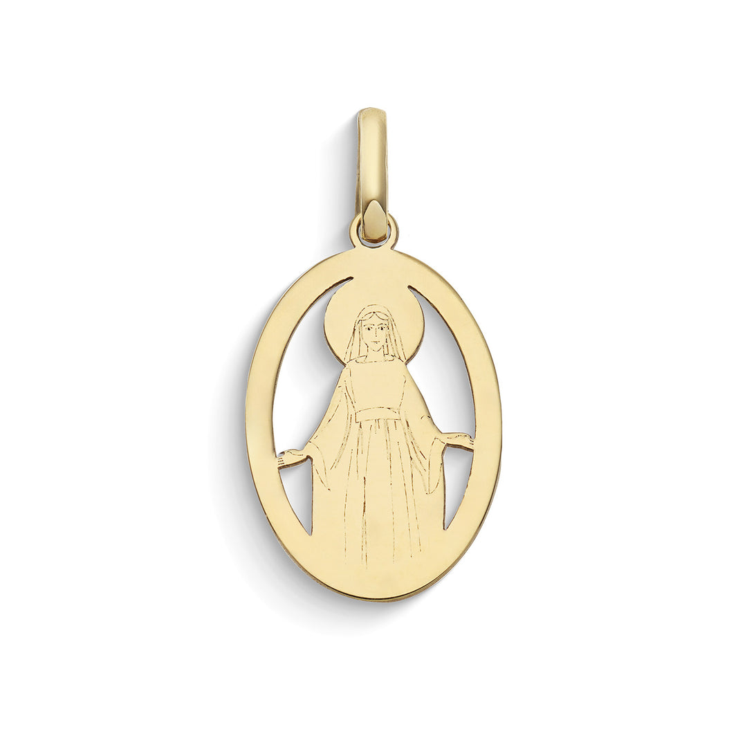 Comete Oval pendant with Madonna icon in 375‰ yellow gold KCOB038