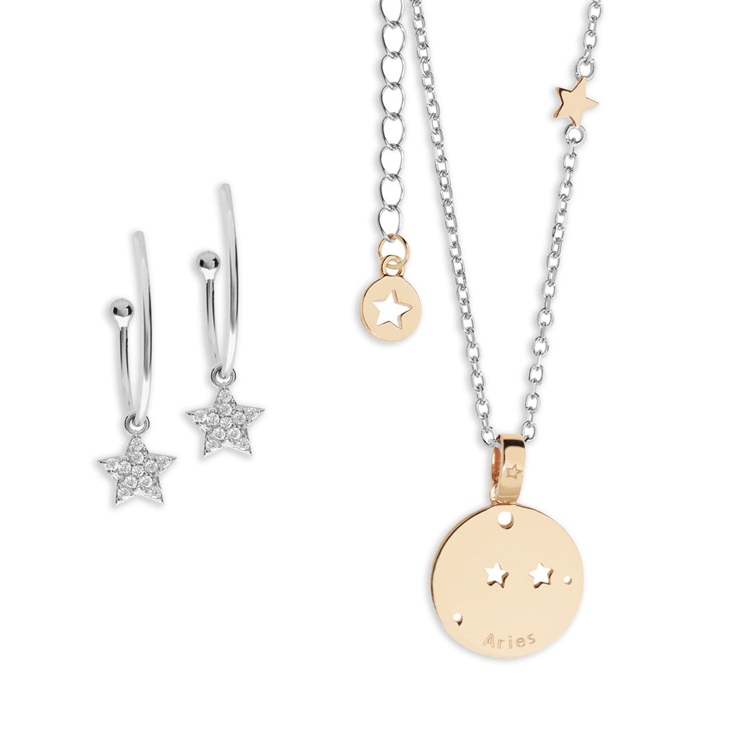 Comets Earrings and Necklace Constellation Aries KIT211174