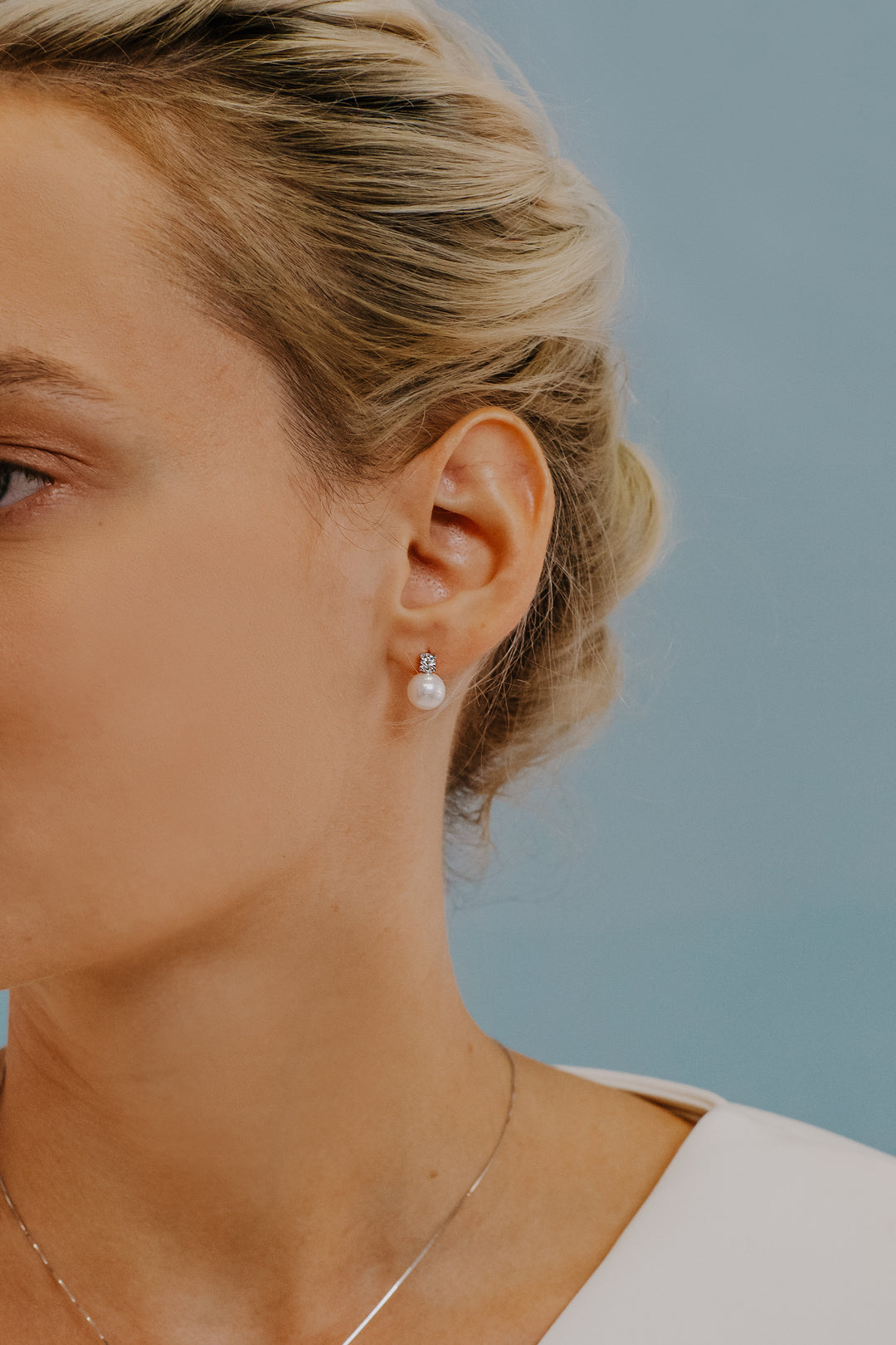 Comete Earrings Light Points Pearls in Gold and Diamonds ORP730