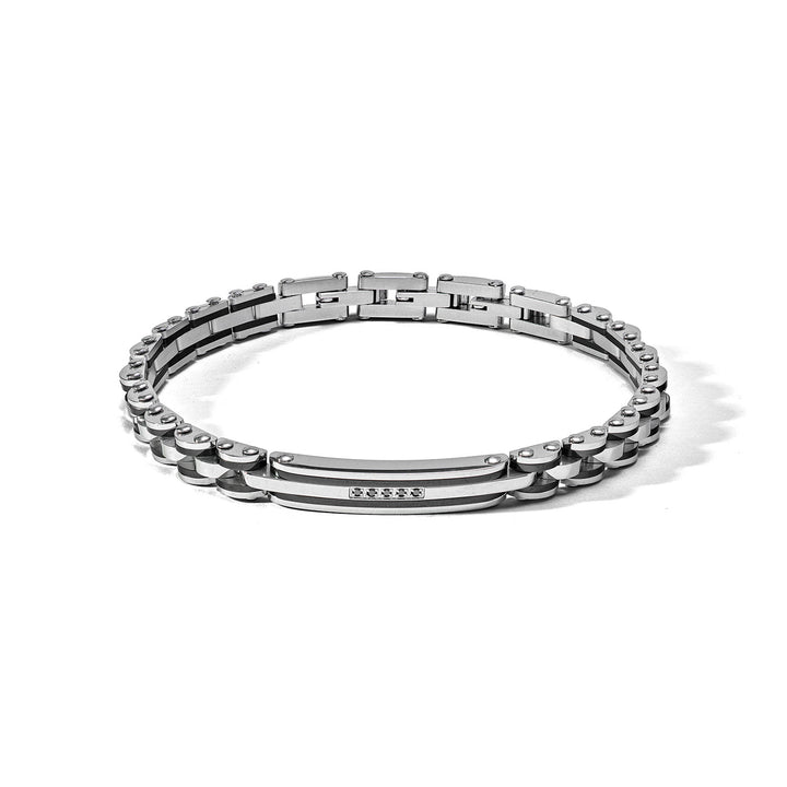 Bracelet Comete en Acier, PVD noir et Zircons noirs UBR1174