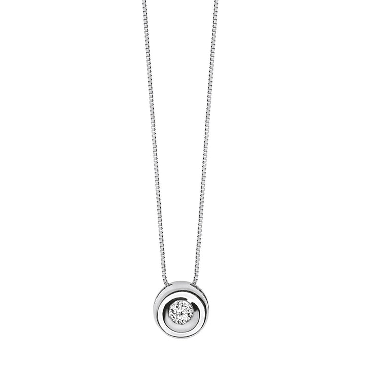 Collier Comete rond point lumineux en Or et Diamant GLB1419