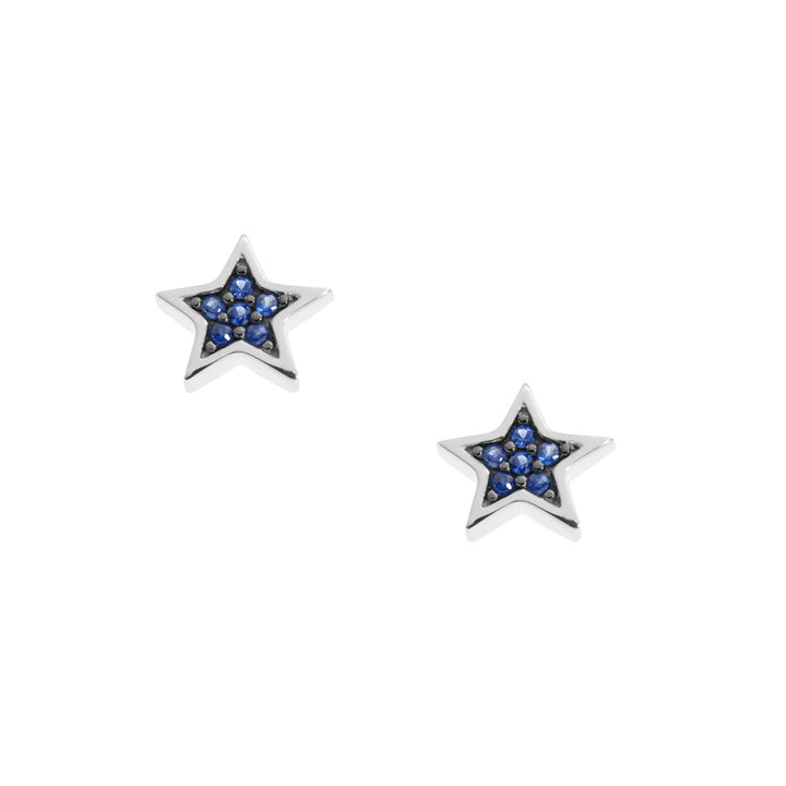 Comete Earrings in white gold and blue sapphires ORB968
