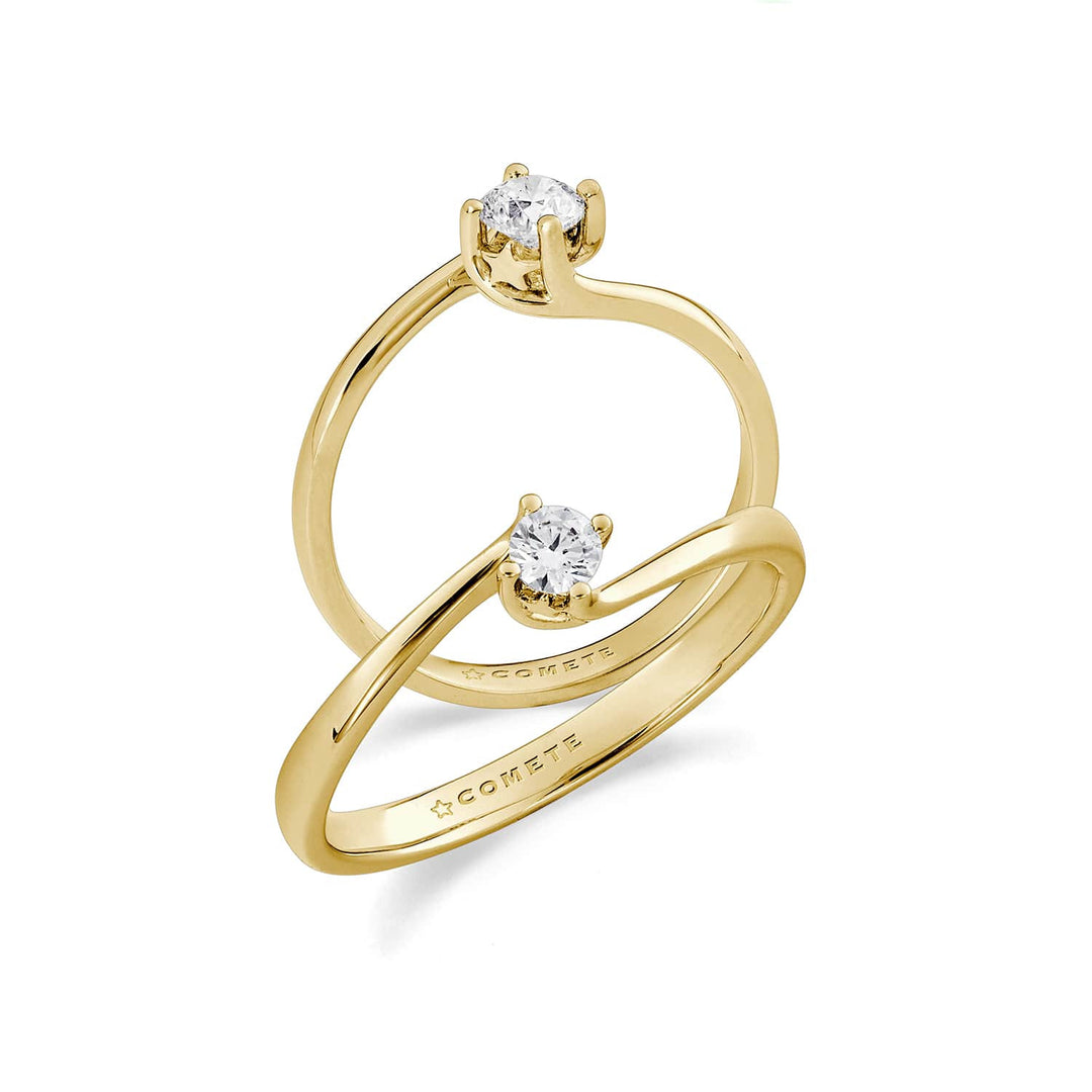 Comete Ring in 750‰ yellow gold with white diamond ANB2714G