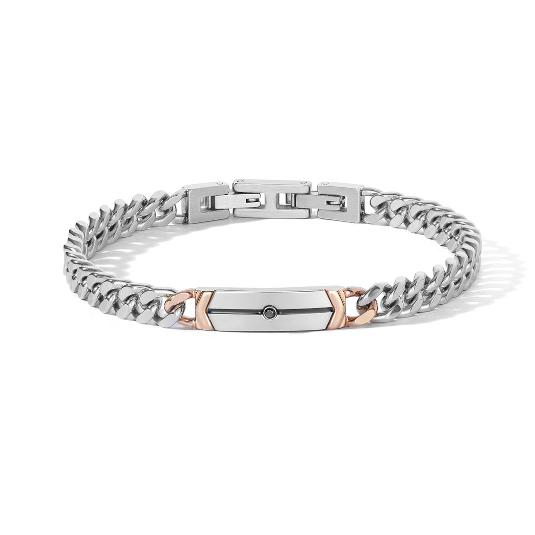 Comete Bracelet in Steel, black zircon, PVD and black enamel UBR1303