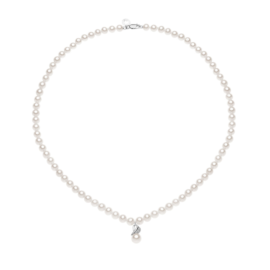 Comete Collana Filo Perle con Perla e Diamanti FWQ374