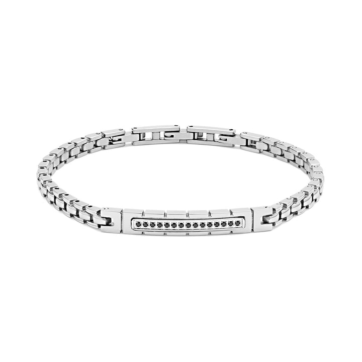 Comete Bracciale in Acciaio lucido e Zirconi neri UBR974