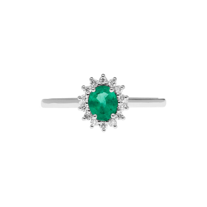 Comete Ring in Gold, Diamonds and Oval Emerald ANB2574S3