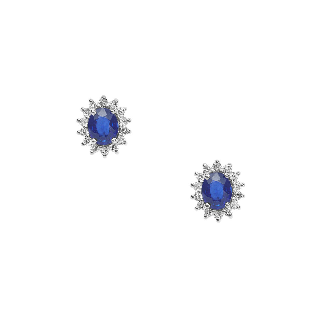 Comete Orecchini in Oro Diamanti e Zaffiri blu ovali ORB1025