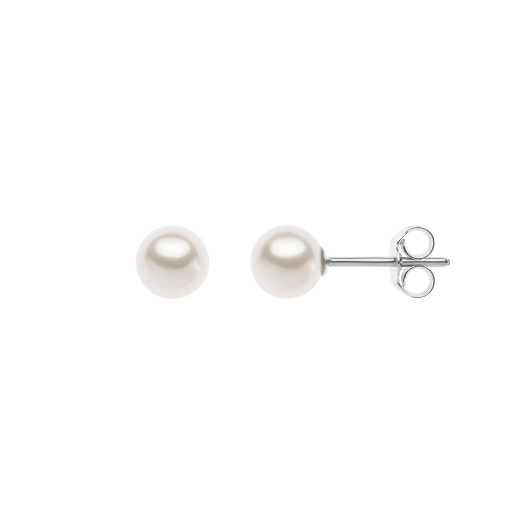 Comete Earrings in White Gold with Cultured Pearls KORP007