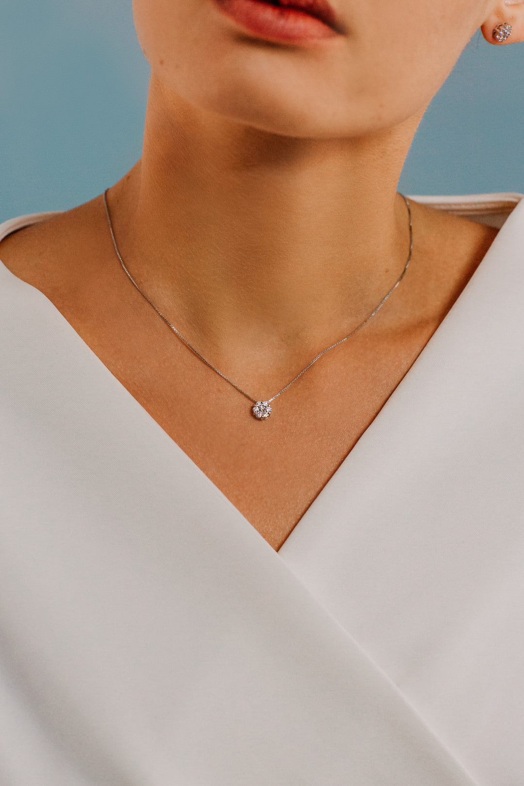 Comete Necklace in Rose Gold with Diamonds GLB1549