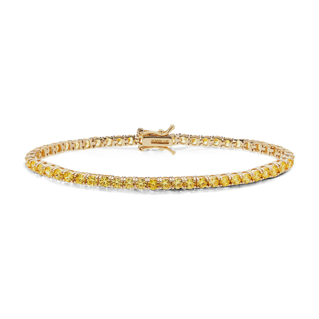 Comete Tennis in Argento giallo e zirconi champagne BRA237M17