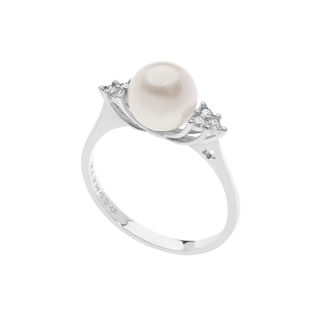 Comete Anello Perle in Oro e Diamanti ANP409