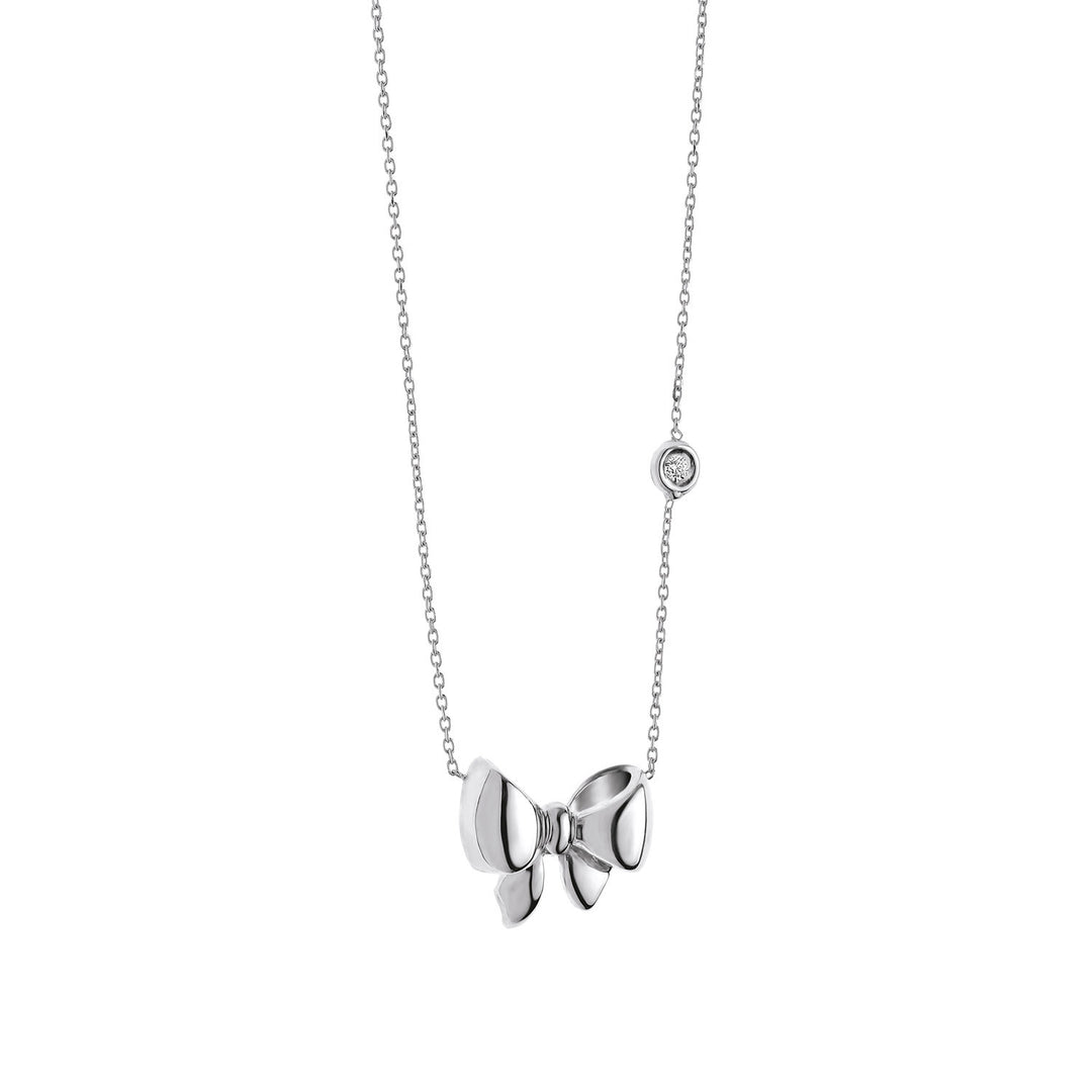 Collier Comete en or blanc avec noeud GLB792