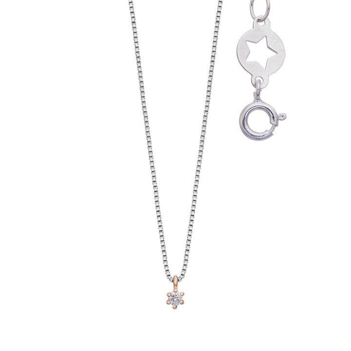 Collier Comete en or blanc et rose 750‰ et diamants GLB1655