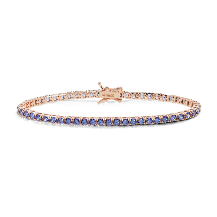 Comet Tennis in rosé Silver and Tanzanite zircons BRA242M17