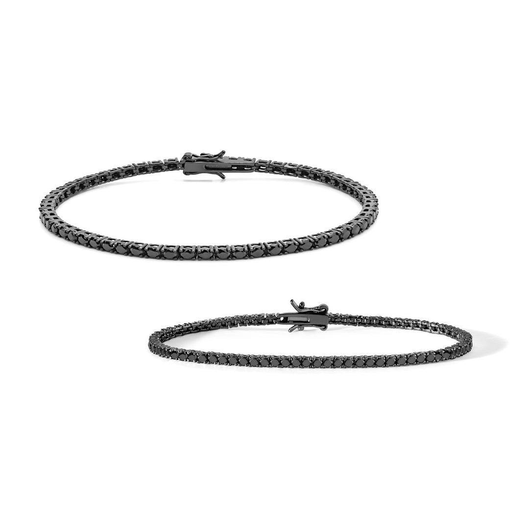 Comete 2 Tennis in 925‰ burnished silver and black zircons UBR899992M20