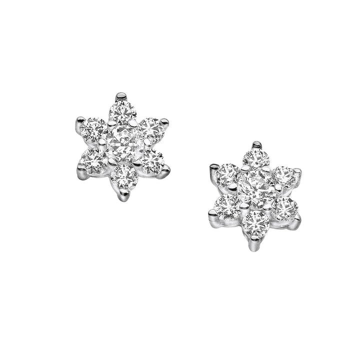 Comete Flower earrings in rose gold and diamonds ORB604