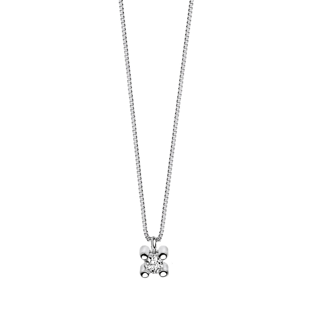 Collier Comete Four Griffes Light Point Or et Diamants GLB1407