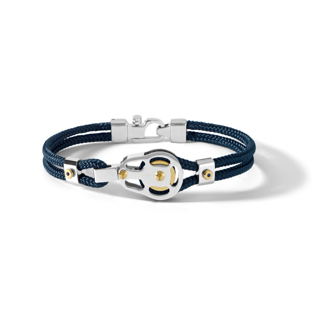 Comete Bracciale bozzello in Acciaio e cordino blu UBR727