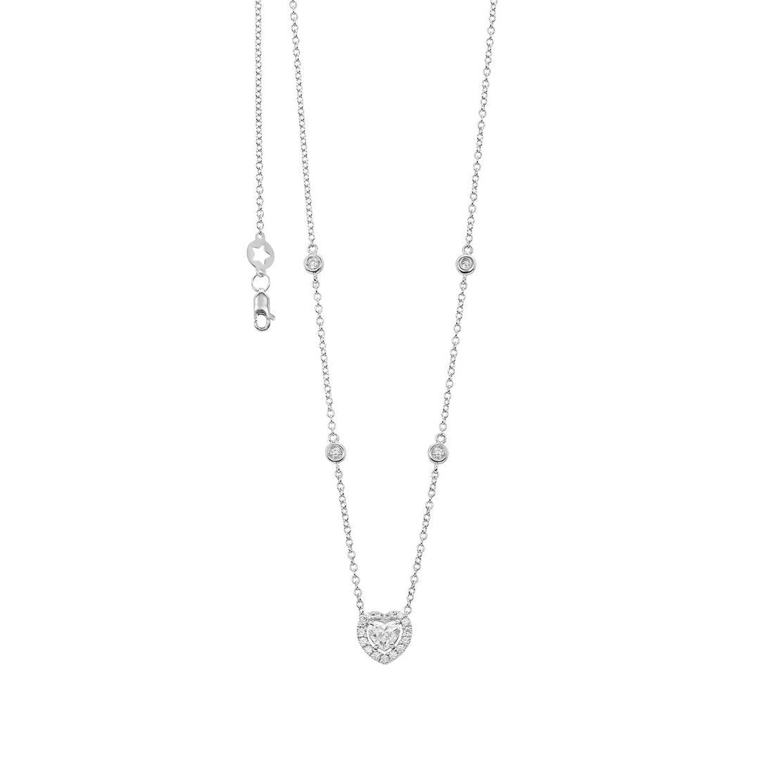 Comete Necklace with heart in 750‰ Gold and white diamonds GLB1719