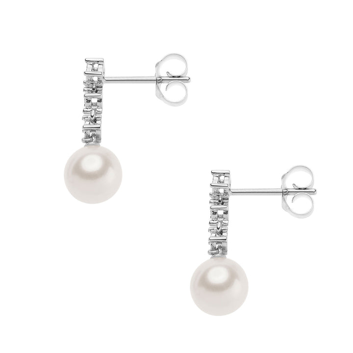Comete Pearl Earrings in Gold and Diamonds Trilogy ORP740
