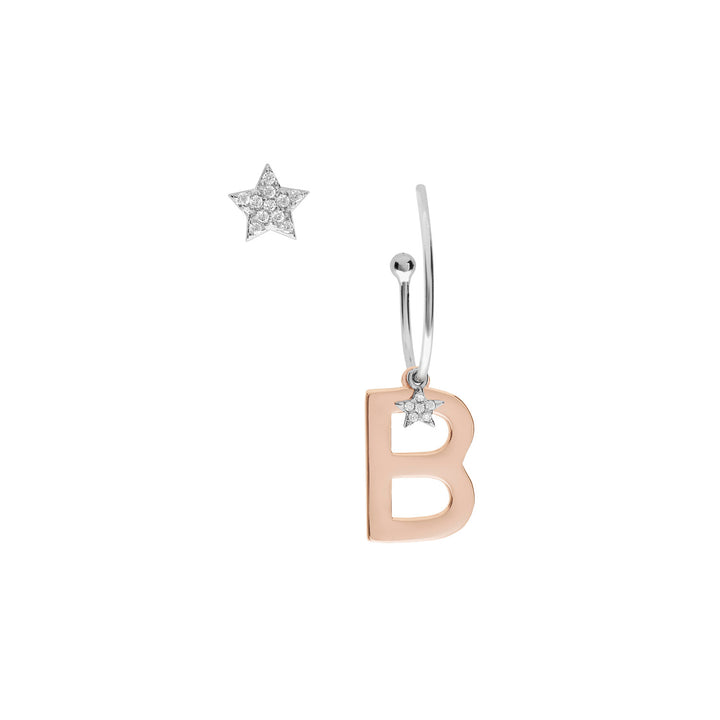 Comete Silver Earrings Letter B ORA149