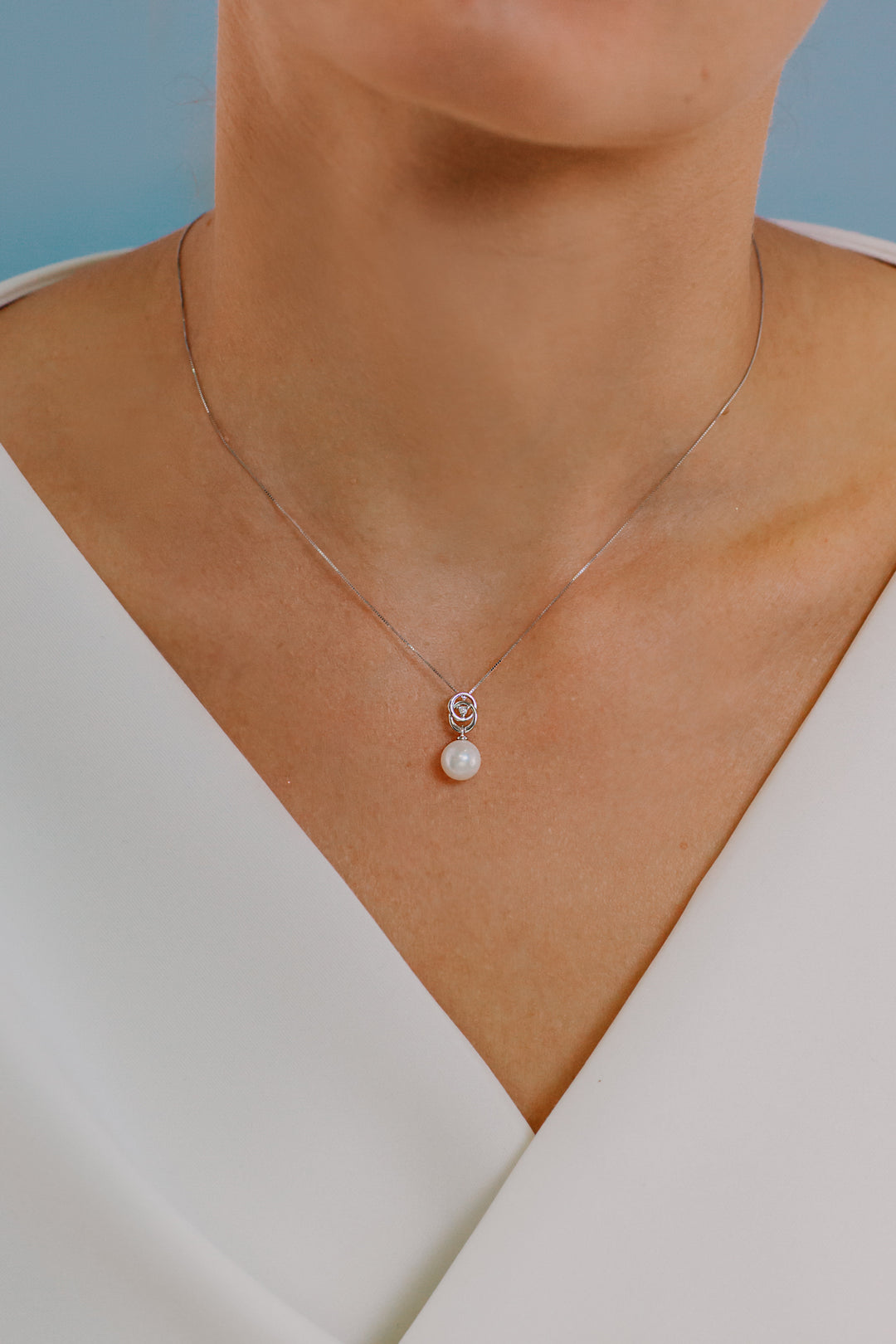 Comete Pearl Necklace in Gold and Diamond GLP579