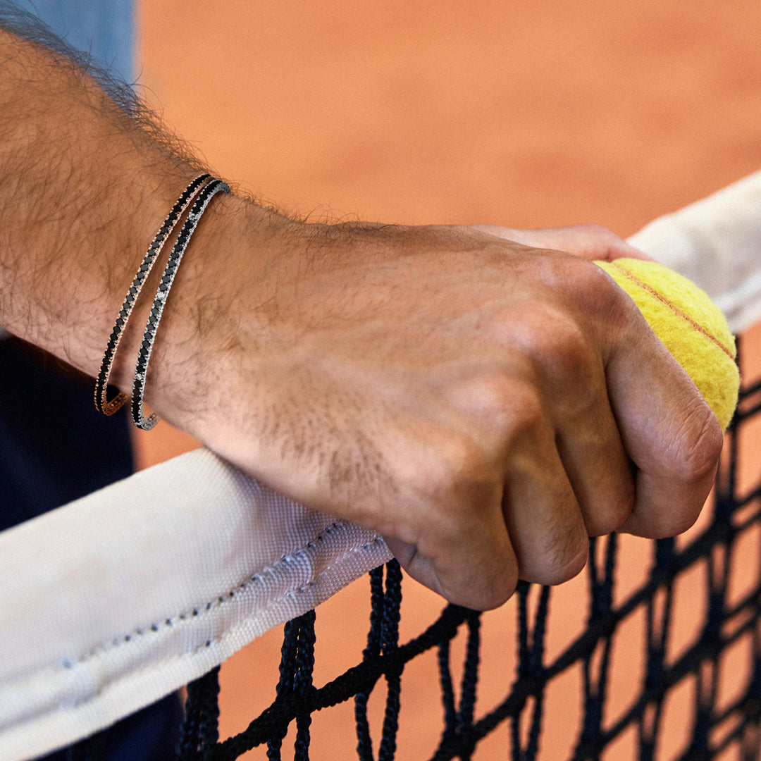 Comete Tennis en Plata 925‰ y circonitas blancas y negras UBR900